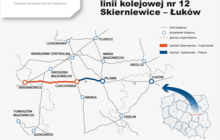 Mapa linii kolejowej Skierniewice - Łuków_autor PLK SA