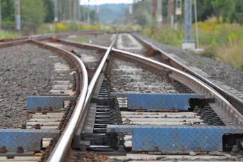 Zdjęcie rozjazdów kolejowych. Autor Włodzimierz Włoch