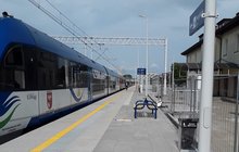 Pierwszy pociąg na modernizowanej trasie Ełk - Giżycko, fot. PLK SA