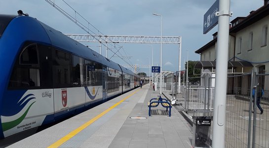Pierwszy pociąg na modernizowanej trasie Ełk - Giżycko, fot. PLK SA