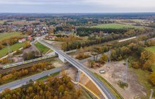 Widok z lotu ptaka na wiadukt w Łochowie, fot. Łukasz Bryłowski