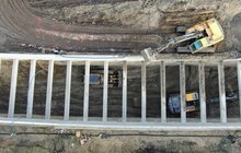 Łódź - tunel, widok z drona na budowę tuneli w kierunku Łodzi Kaliskiej fot. Paweł Mieszkowski, Artur Lewandowski (2)