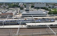 Stacja Olsztyn Główny z lotu ptaka. fot. Damian Strzemkowski PLK