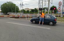 Akcja ulotkowa - przejazd kolejowo-drogowy ul. Marii Konopnickiej, Rzeszów, fot. Dorota Szalacha