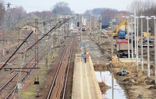 Rail Baltica - maszyny pracują na stacji w Szepietowie, fot. D. Dołubizno, PKP Polskie Linie Kolejowe S.A..