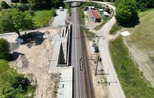 Przystanek Strzyżyno Słupskie Widok z góry na przebudowę przystanku Strzyżyno Słupskie, fot. Tomasz Kuźma, PLK SA