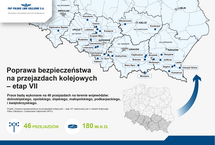 Mapa przejazdów przeznaczonych do przebudowy w ramach zadania finansowanego z KPO_aut. PLK SA