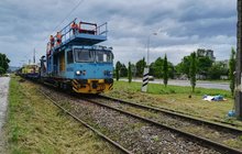 Stacja Wadowice - pociąg sieciowy - prace, fot. Dorota Szalacha