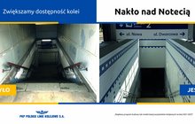 Zejście do przejścia podziemnego na stacji Nakło nad Notecią przed i po pracach remontowych. fot. Małgorzata Przybysz