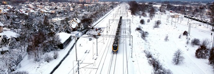 Pociągi zimą, fot. Piotr Hamarnik