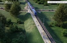 Linia kolejowa 104 Odcinek E - przystanek Nowy Sącz Chełmiec km proj. 70 104 i wiadukt kolejowy w km proj. 70 232 nad ul. Krakowską. Infografika PLK SA