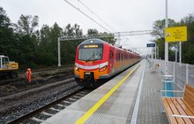 Pociąg na stacji Łódź Lublinek