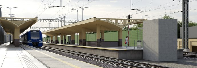 Wizualizacja stacji Warszawa Falenica. Autor: PLK (1)