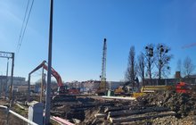 Koparka pracująca przy budowie LCS w Poznaniu fot.Radek Śledziński