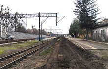 Stacja Tarnobrzeg - magazyn tłucznia, demontaż nawierzchni i sieci trakcyjnej, fot. Mariusz Kucharski