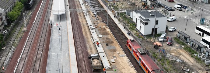 Prace budowlane na stacji Łapy fot Paweł Mieszkowski PKP Polskie Linie Kolejowe SA