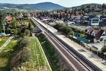 Zmodernizowany przystanek kolejowy Rabka-Zdrój, widok z lotu ptaka, fot. Piotr Hamarnik (1)