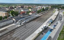 Widok z góry na stację Nakło nad Notecią 2. fot. Piotr Klimarczyk