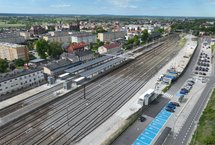 Widok z góry na stację Nakło nad Notecią 2. fot. Piotr Klimarczyk