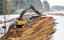 Formowanie nasypu łącznicy w Białymstoku, 12.01.2021, Tomasz Łotowski