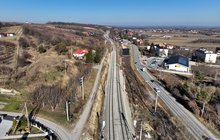 Szlak kolejowy Dwikozy - Sandomierz, widok z lotu ptaka, fot. Krzysztof Dzidek