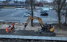 Łomża - budowa peronu, fot. Paweł Mieszkowski PKP Polskie Linie Kolejowe SA