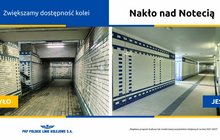 Przejście podziemne na stacji Nakło nad Notecią przed i po przebudowie. fot. Małgorzata Przybysz