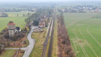 Widok z góry na stację Serock. fot. Szymon Danielek PLK