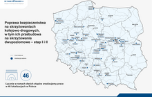 Mapa z przejazdami kolejowo-drogowymi - etap I i II