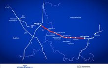 Infografika przedstawia mapę linii kolejowej nr 22 szlak Radzice Radom z zaznaczonymi przystankami. Poniżej logo Polskich Linii Kolejowych i Ministerstwa Infrastruktury. 