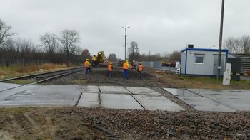 Prace na linii kolejowej 25 Mielec - Padew w Chorzelowie fot. Dorota Szalacha 