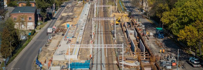 Przystanek Sosnowiec Środula Sosnowiec Środula, nowy przystanek widziany z lotu ptaka, fot. Łukasz Hachuła