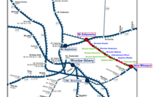 Mapa z zaznaczonymi nowymi przystankami na linii nr 292