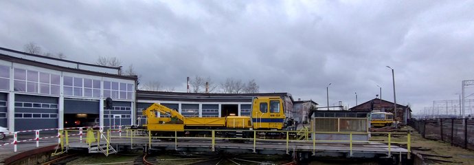 Drezyna na obrotnicy w Katowicach Szopienicach Północnych, fot. Paweł Podsiadlik