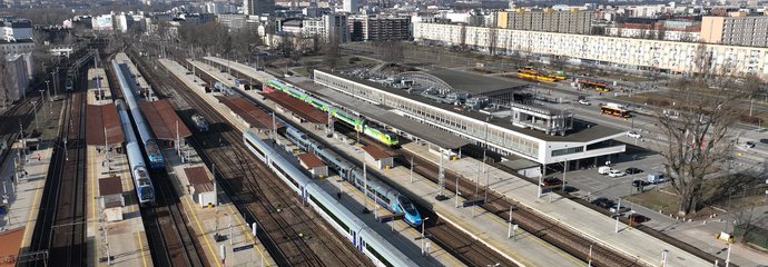 Widok z góry na stację Warszawa Wschodnia, fot. A.Lewandrowski, P.Mieszkowski