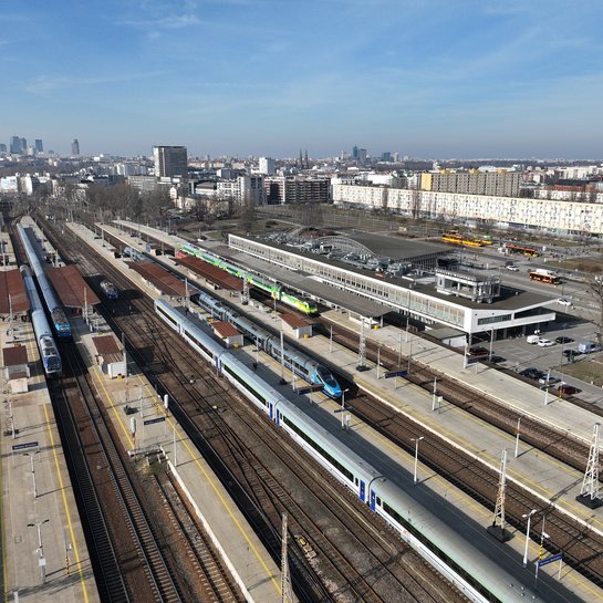 Widok z góry na stację Warszawa Wschodnia, fot. A.Lewandrowski, P.Mieszkowski
