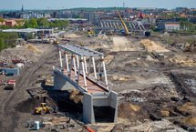 Budowa wiaduktów kolejowych w centrum Katowic, fot. Łukasz Hachuła