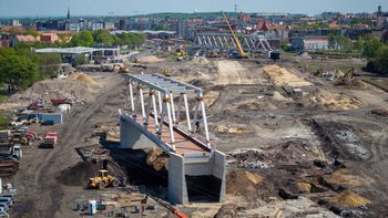 Budowa wiaduktów kolejowych w centrum Katowic, fot. Łukasz Hachuła