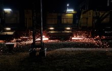 Szlifowanie szyn przez specjalistyczną maszynę Speno na CMK fot. Monika Chwastowska PLK SA (3)