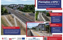 Infografika przedstawia zdjęcia mijanki Bydgoszcz Fordon z przebudowanymi peronami oraz nowymi torami oraz nowego przystanku Bydgoszcz Stary Fordon wraz z opisem efektów zrealizowanej inwestycji. 