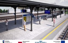 Wizualizacja nowego peronu na stacji Zawiercie. 