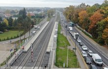 Perony na przystanku Łysomice z lotu ptaka. fot. Szymon Danielek PKP PLK