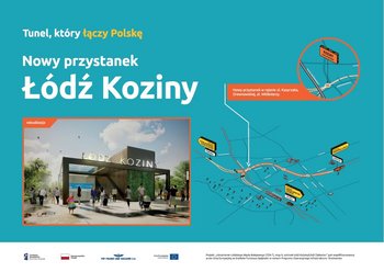 Grafika przedstawiająca nowy przystanek Łódź Koziny. Autor Iwona Olbrecht - Koziel