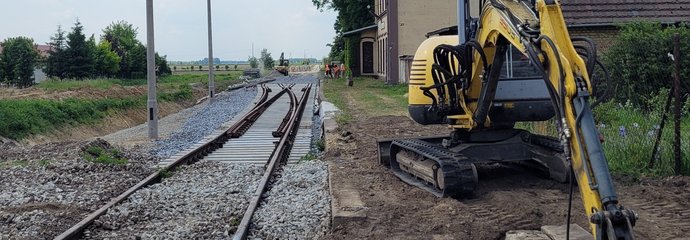 Prace na stacji kolejowej Bielany Wrocławskie fot. Bohdan Ząbek