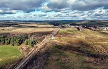 Stacja kolejowa Sobków z lotu ptaka, fot. Piotr Hamarnik