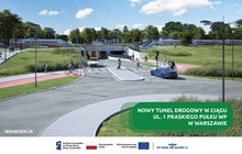 Wizualizacja przedstawiająca widok z góry na tunel pod torami w Warszawie Wesołej (3)
