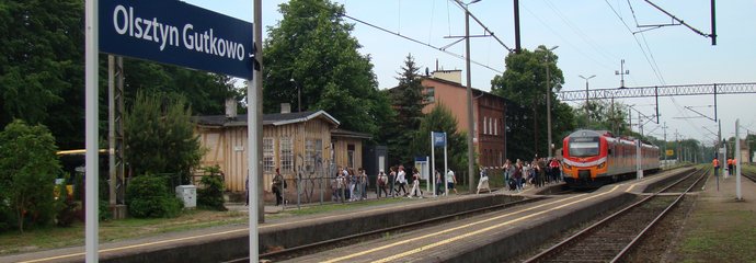 Pociąg na stacji Olsztyn Gutkowo, fot. Andrzej Puzewicz