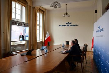 Wideokonferencja PKP Polskich Linii Kolejowych S.A. i Ambasadora Estonii w Polsce