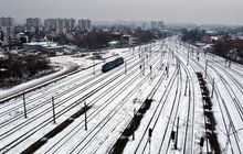 Głowica rozjazdowa stacji Kielce Herbskie, widok z lotu ptaka, fot. Piotr Hamarnik