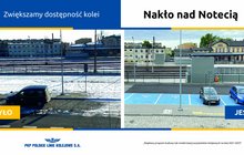 Widok na stację Nakło nad Notecią przed i po modernizacji. fot. Małgorzata Przybysz